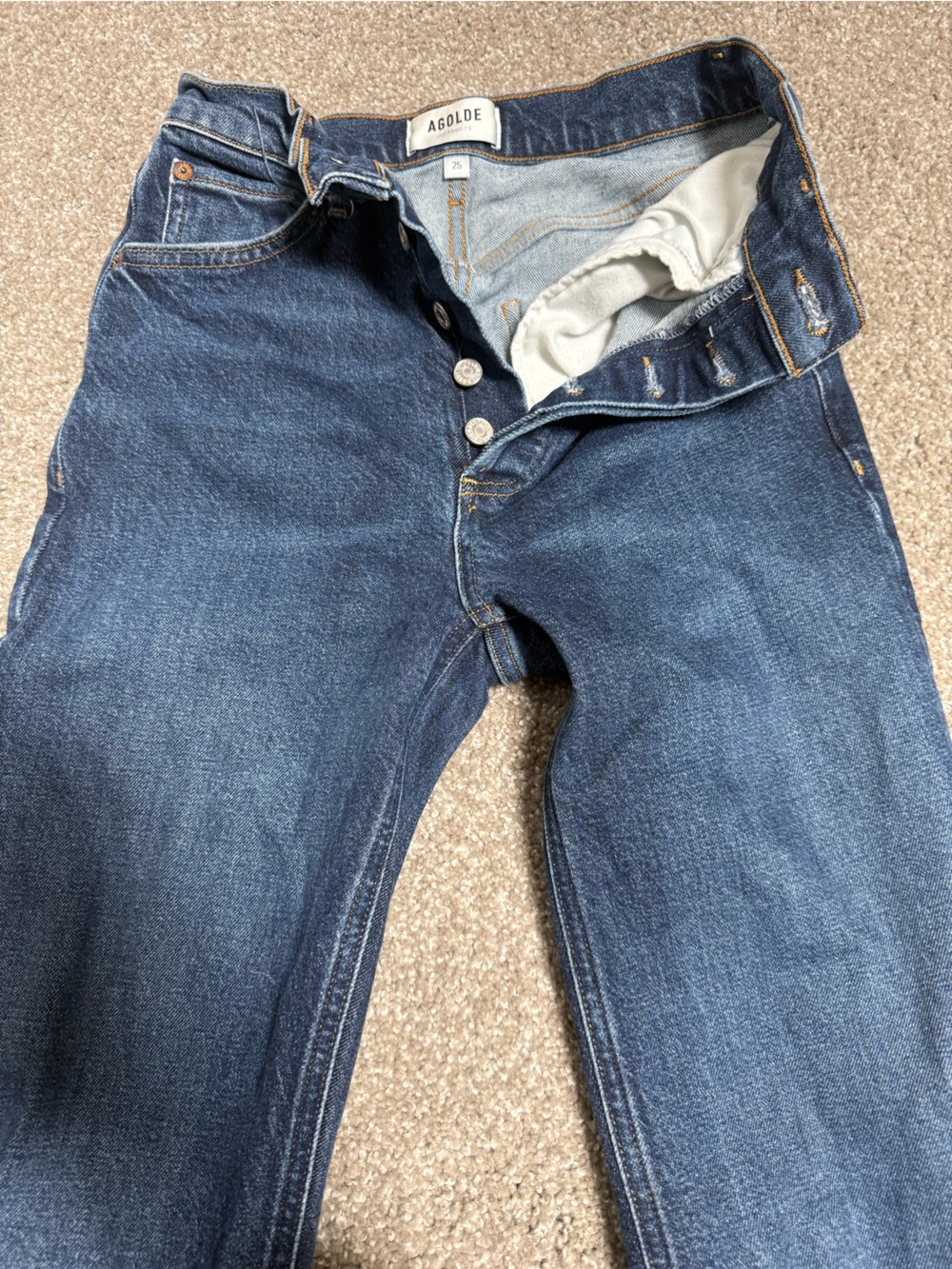 Agolde Riley Long Button-Fly Jeans